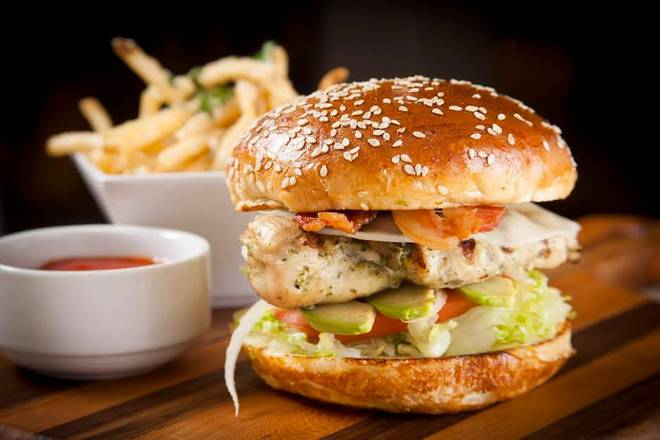 Order Grilled Chicken Club food online from Pinstripes store, North Bethesda on bringmethat.com
