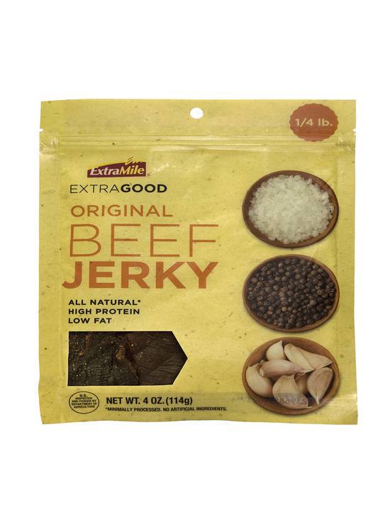 Order ExtraMile Original Beef Jerky 4 OZ food online from Chevron Extramile store, San Francisco on bringmethat.com