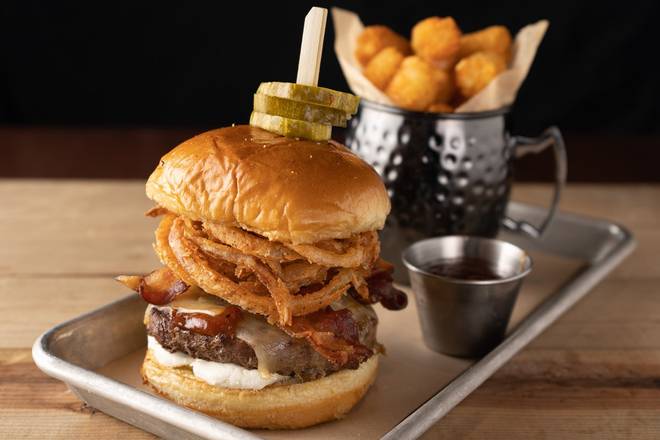 Order Bourbon BBQ Burger food online from Bar Louie store, Murfreesboro on bringmethat.com