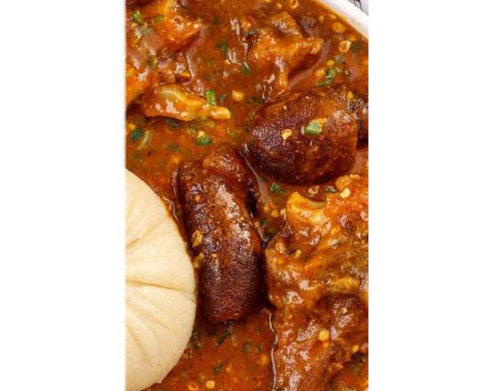 Order Ogbonor Soup, Beef, and Swallow food online from KAYS CUISINE RESTAURANT store, Atlanta on bringmethat.com
