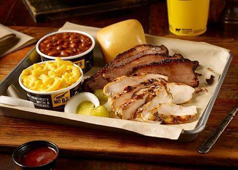 Order 2 Meat Plate food online from Dickey Barbecue Pit store, Orlando on bringmethat.com