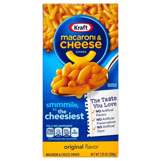 Order Kraft Original Flavor Macaroni & Cheese Dinner 7.25oz food online from Everyday Needs by Gopuff store, Baton Rouge on bringmethat.com