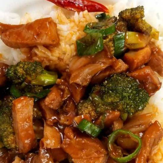 Order 63. Roast Pork with Garlic Sauce food online from Excel Chinese Restaurant store, South Chesterfield on bringmethat.com