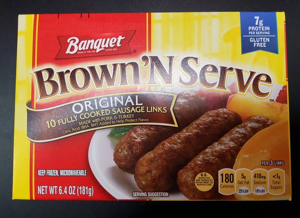 Order Banquet Cooked Sausage Link (6.4 oz) food online from Richmond Food Center store, Richmond on bringmethat.com