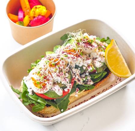 Order AVO EGG FETA JERUSALEM BAGEL food online from Abbale Telavivian Kitchen store, Miami Beach on bringmethat.com