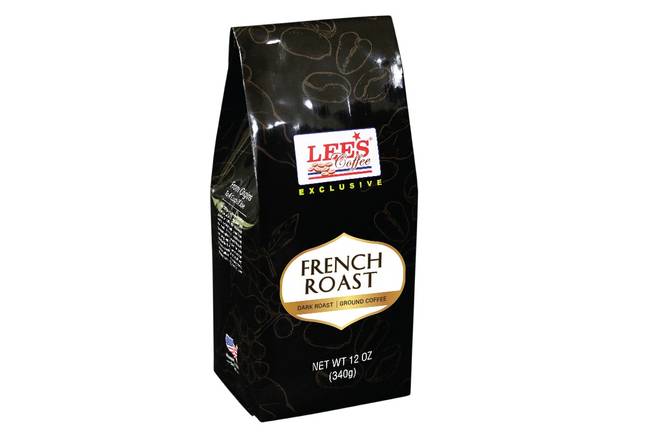 Order French Roast Whole Bean Coffee 12oz food online from Lee's Sandwiches store, Alhambra on bringmethat.com