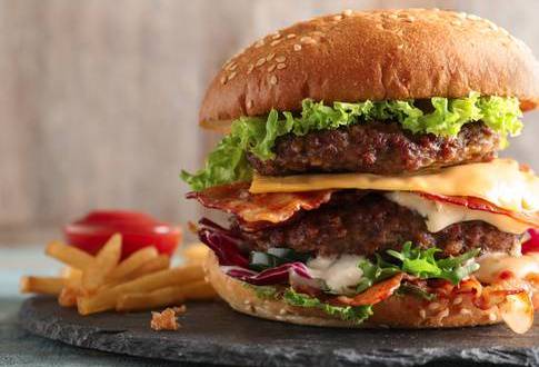 Order Double Bacon Cheeseburger food online from Falafel Flame store, Sunnyvale on bringmethat.com