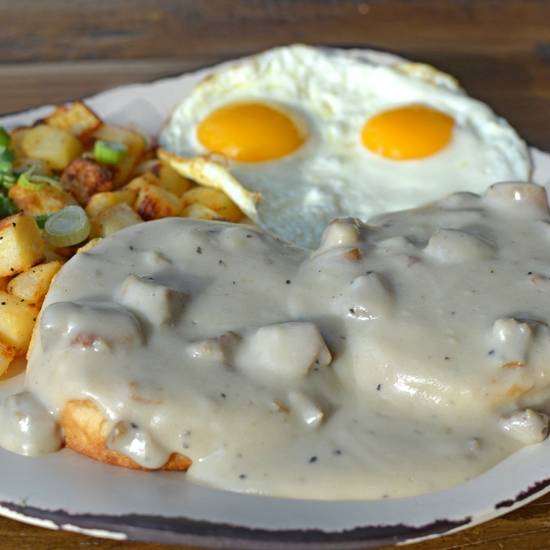 Order Down Home Biscuits & Gravy food online from Egg Harbor Cafe store, Libertyville on bringmethat.com