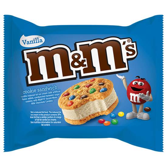 Order M&M's Vanilla Ice Cream Cookie Sandwich 4oz food online from Casey's store, Osage Beach on bringmethat.com