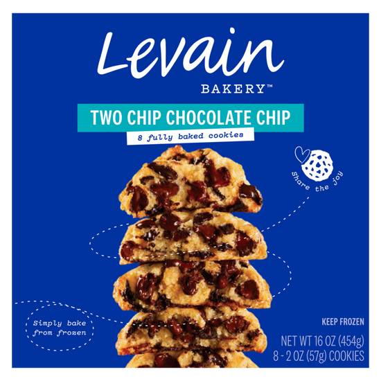 Order Levain Bakery Two Chip Chocolate Chip Frozen Fully-Baked Cookies 8ct food online from Everyday Needs by Gopuff store, Montgomery on bringmethat.com