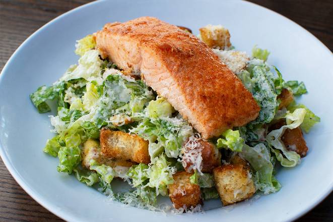 Order Charlotte's Salmon Caesar Salad food online from #204 Bad Daddy Burger Bar store, Greenwood Village on bringmethat.com