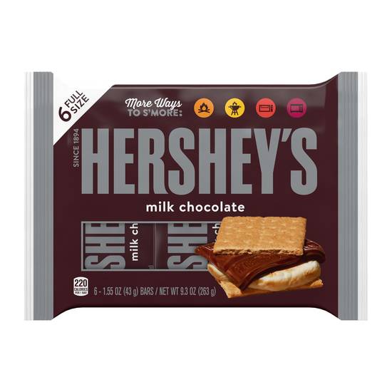 Order HERSHEY'S Milk Chocolate Candy, Individually Wrapped, 1.55 oz, Bars (6 Count) food online from Cvs store, DOVER on bringmethat.com