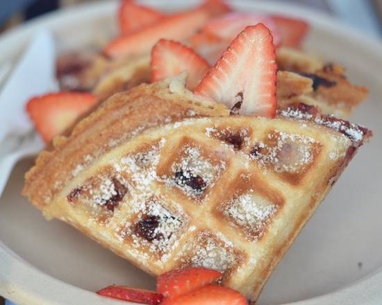Order strawberry guava mochi waffle food online from Spro Mission Bay store, San Francisco on bringmethat.com