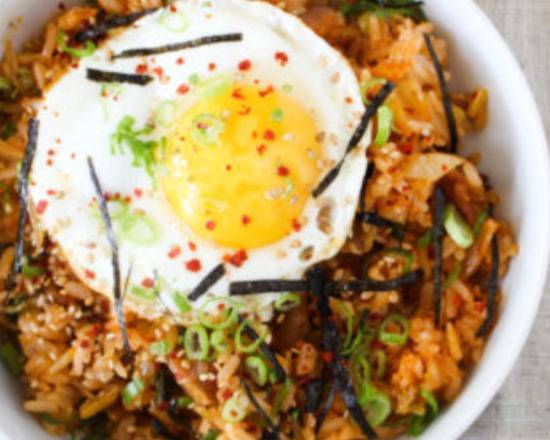 Order Kimchi Fried Rice with Pork food online from Gangnam Korean Restaurant store, Jacksonville on bringmethat.com