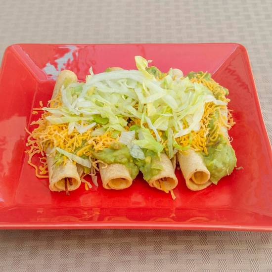Order Three Taquito w/ Everything food online from EL Indio Mexican Restaurant store, San Diego on bringmethat.com