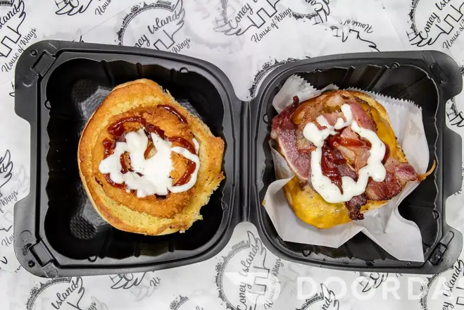 Order BBQ Ranch Bacon Burger food online from Coney Island House Of Wings store, New York on bringmethat.com