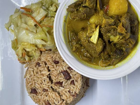 Order Curry Goat Meal food online from Jerk Hut - Fowler store, Tampa on bringmethat.com