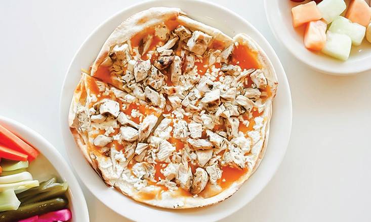 Order Chicken & Cheese Pita Pitza food online from Aladdin's Eatery store, Pittsburgh on bringmethat.com