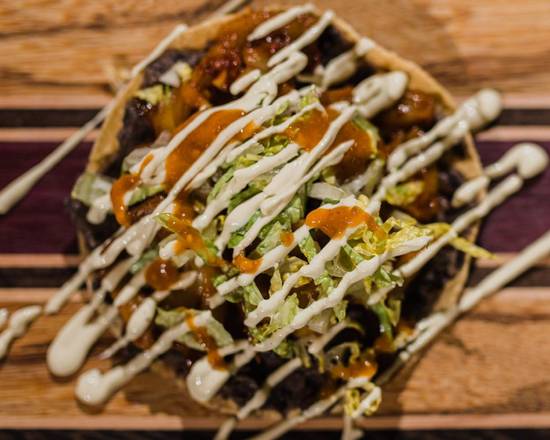 Order Jackfruit Tinga Tostada food online from Somos Vegetarians store, Denver on bringmethat.com