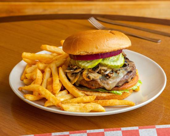 Order Swiss Mushroom Burger food online from Eagles Deli store, Boston on bringmethat.com