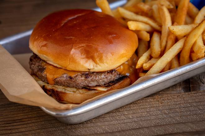 Order Kids Cheeseburger food online from Bad to The Bone BBQ store, San Juan Capistrano on bringmethat.com