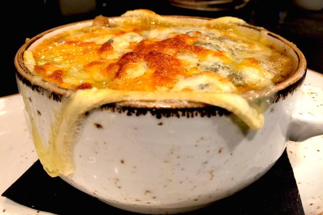 Order Five Onion Soup food online from Office Tavern Grill store, Morristown on bringmethat.com