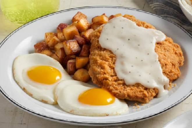 Order Country-Fried Steak & Farm-Fresh Eggs* food online from Bob Evans store, Port Orange on bringmethat.com