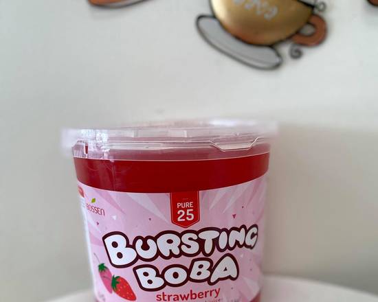 Order Strawberry Bursting Boba Tub 7lbs food online from Icream Yogurt & Crepes store, Falls Church on bringmethat.com