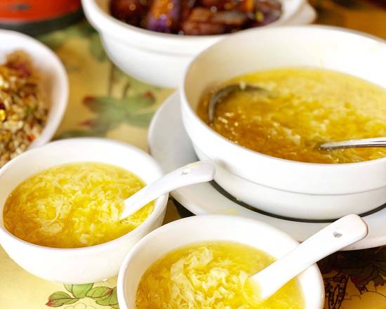 Order S2. Egg Drop Soup food online from Din Ho Chinese BBQ store, Austin on bringmethat.com