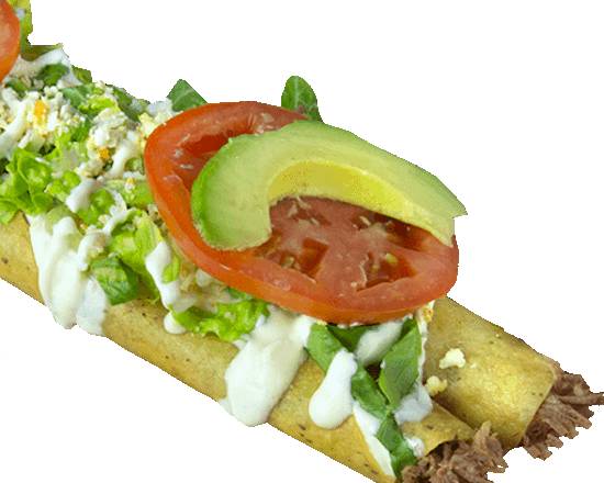 Order Flautas Gigantes de Carne food online from Las Tortas Locas store, Chamblee on bringmethat.com