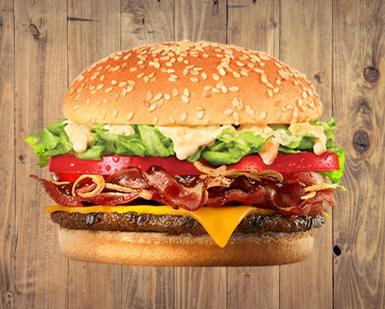 Double cheese bacon burger