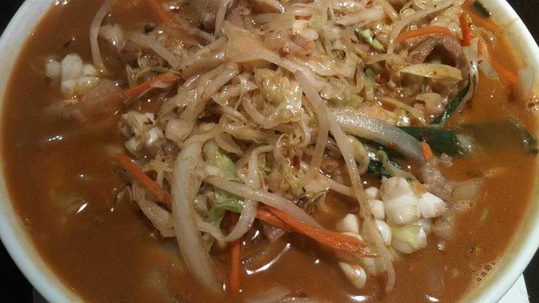 Order Spicy Three Delight Soup Noodle food online from Crouching Tiger Restaurant store, Redwood City on bringmethat.com