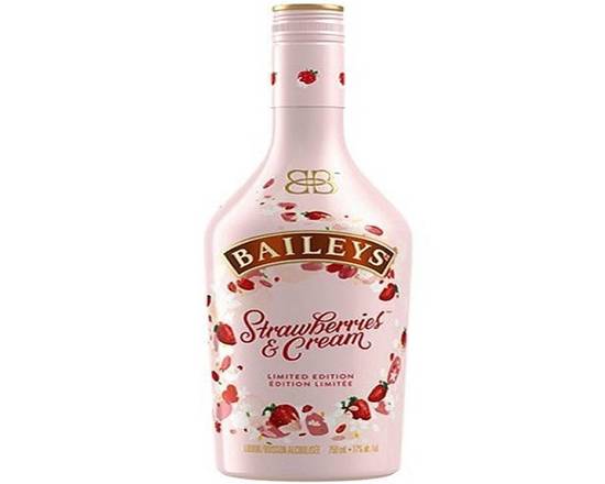 Order Baileys Strawberries & Cream Liqueur, 750 mL (17.0% ABV) food online from Pit Stop Liquor Mart store, El Monte on bringmethat.com