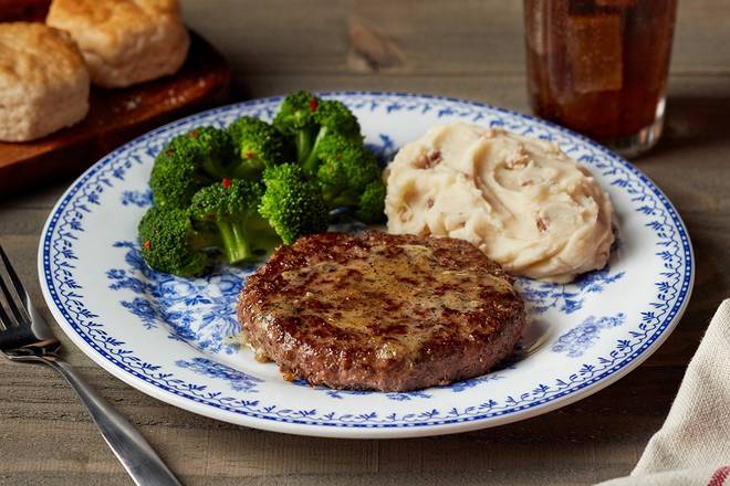 Order Hamburger Steak** food online from Cracker Barrel Old Country Store store, Somerset on bringmethat.com