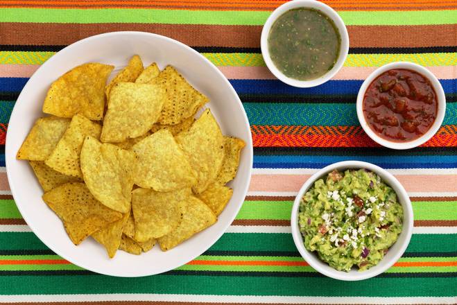 Order Family Guacamole, Salsa, & Chips food online from The Mexi Box: Taco Catering store, Las Vegas on bringmethat.com