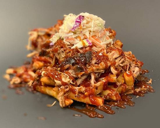 Order Medium Pulled Pork Fries food online from Toxic Burger store, Eugene on bringmethat.com