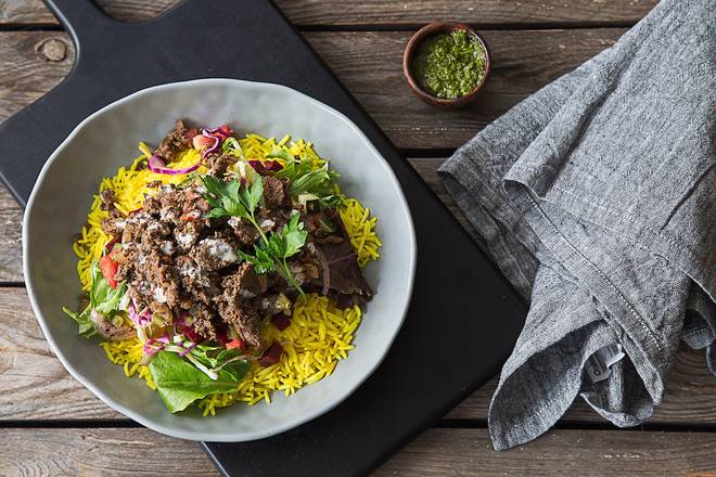 Order Steak Shawarma food online from Sajj store, San Francisco on bringmethat.com