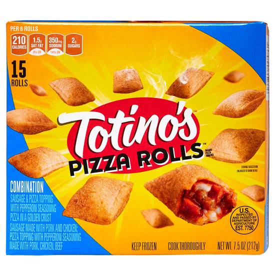 Order Totino's Frozen Combination Pizza Rolls 15ct 7.5oz food online from Everyday Needs by Gopuff store, St. Petersburg on bringmethat.com