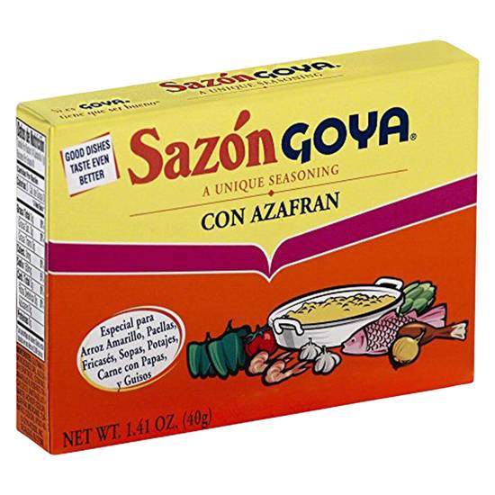 Order Goya Sazon Seasoning with Azafran 1.41oz food online from Everyday Needs by Gopuff store, Tampa on bringmethat.com