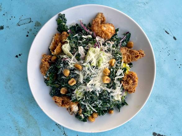 Order Small Crispy Chicken Kale Caesar Salad food online from Dish Society store, Houston on bringmethat.com