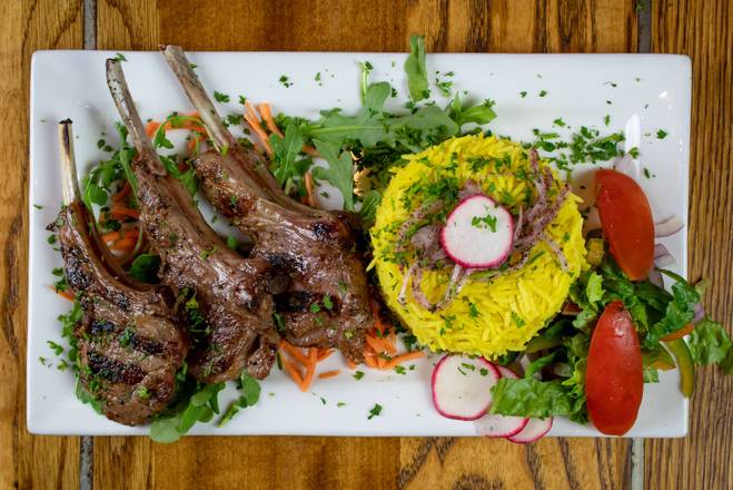 Order Lamb Chops Plate (3 pieces) food online from Shawarmin Grill store, Saint Paul on bringmethat.com