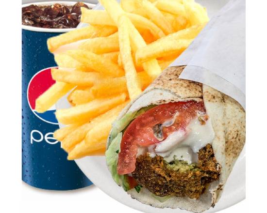 Order Falafel Pita Wrap Combo food online from La Shawarma store, Los Angeles on bringmethat.com