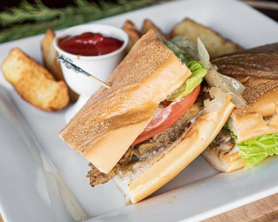 Order Sandwich de Bistec food online from La Parrilla Latin Food Llc store, Chicago on bringmethat.com
