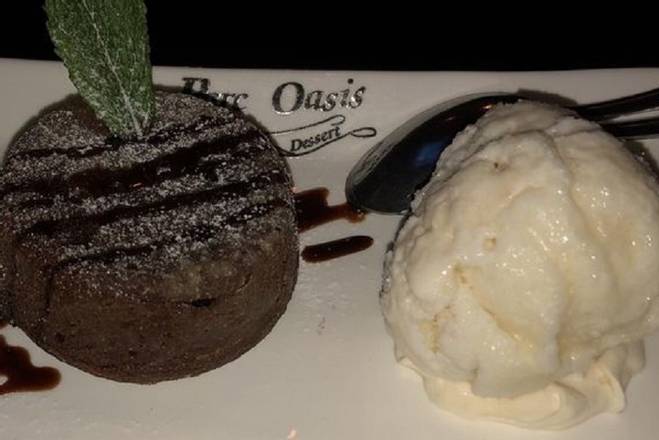 Order Chocolate Lava Cake w/Ice Cream food online from Parc Oasis store, New York on bringmethat.com
