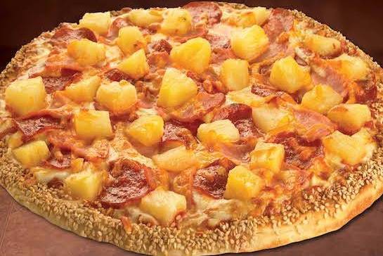 Order Small Howie Maui Specialty Pizza food online from Hungry Howie'S store, Dunedin on bringmethat.com