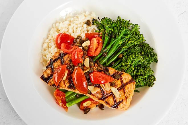 Order Garlic Caper Grilled Salmon food online from Fish City Grill store, Flower Mound on bringmethat.com