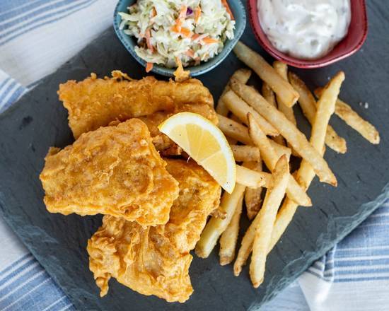 Order New England Fish & Chips food online from Max & Ermas Restaurants store, Monroeville on bringmethat.com