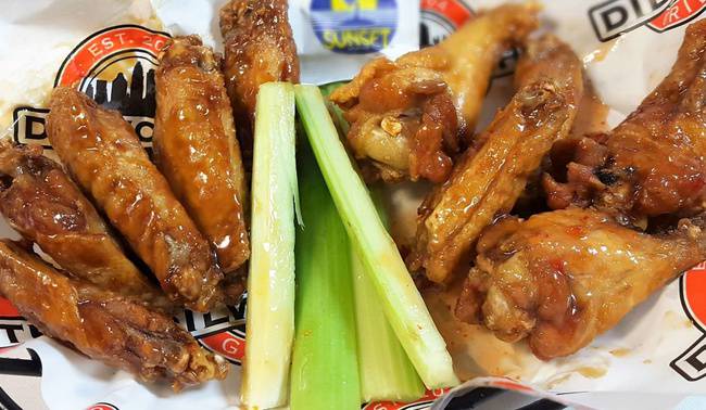 Order Wings 10 ct - Half & Half food online from Dilworth Neighborhood Grille store, Charlotte on bringmethat.com