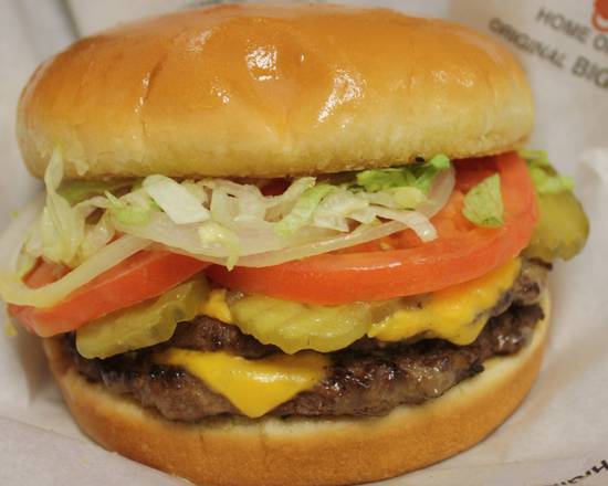 Order The Original Big Juicy with American Cheese food online from Longhorn Cafe store, San Antonio on bringmethat.com