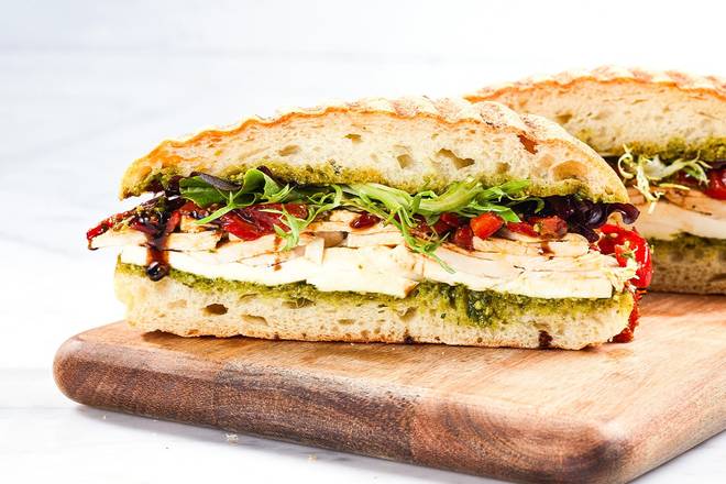 Order Chicken Pesto Caprese food online from Mendocino Farms store, Mountain View on bringmethat.com